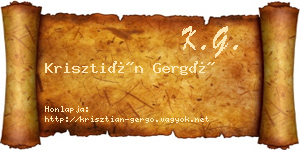 Krisztián Gergő névjegykártya